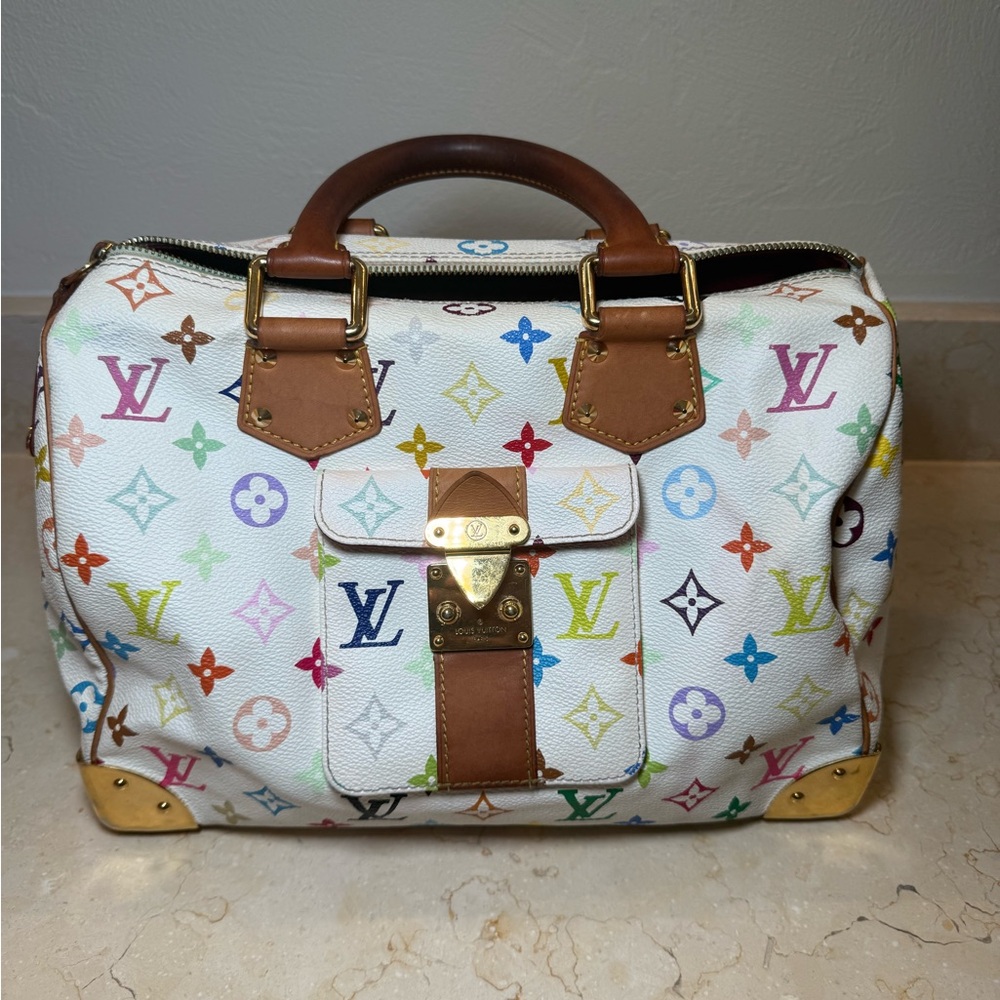 Vintage Louis Vuitton Murakami Speedy 30 – White / Multicolor